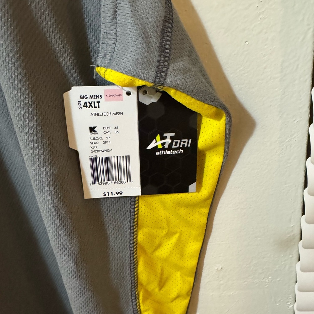 Atari Gray and Yellow Athletic Mesh Shirt